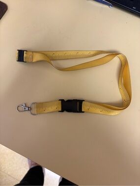 Yellow Tape-Measure Style Lanyard with Quick-Release Clip Double release